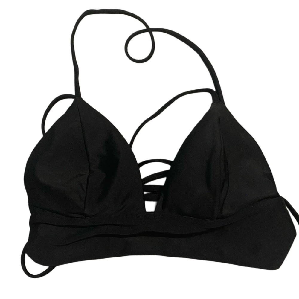 Hollister Black Bikini Top with Strappy Design